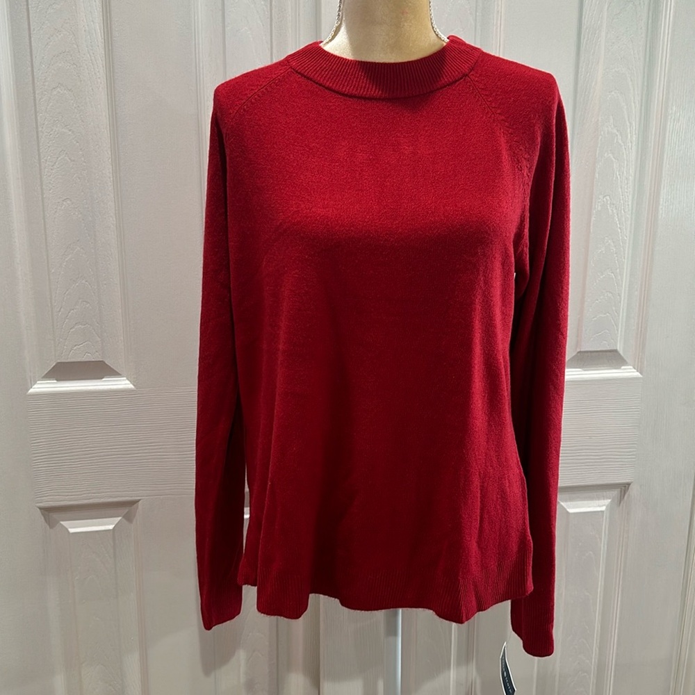 Karen Scott Zip-Back Mock-Neck Sweater Size XL